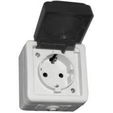 Πρίζα Σούκο με Καπάκι 16A Γκρί Επίτοιχη IP54 13-15501223